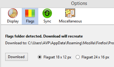 Downloading flags for Simple Clocks