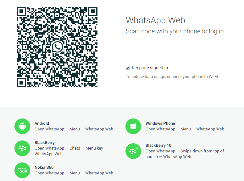 web version of WhatsApp