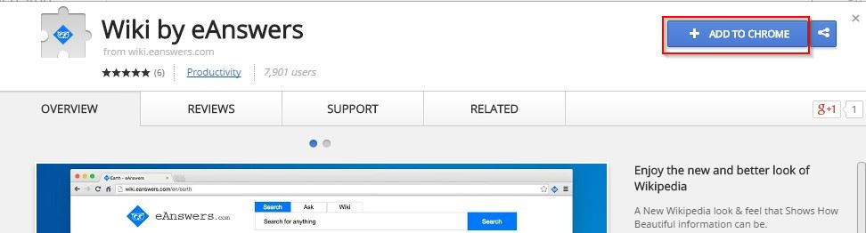 wiki by eanswers google chrome add-on