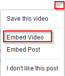 embed video option through facebook post