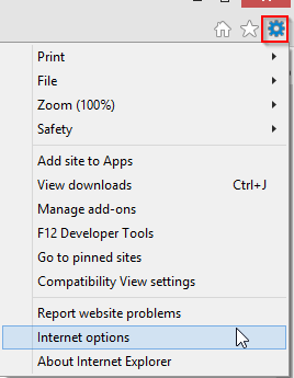 accessing internet options in internet explorer