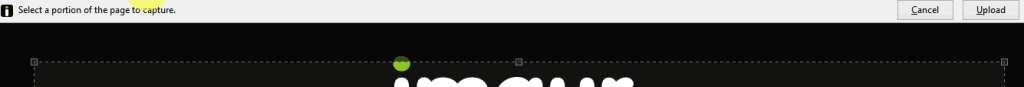 taking a selective screenshot using imgur uploader in Firefox