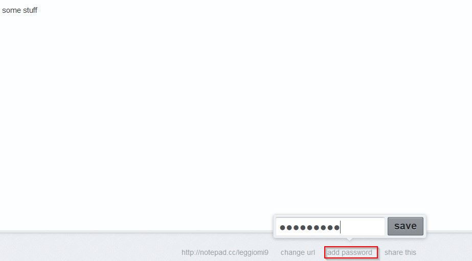 adding a password to the online notepad in notepad.cc