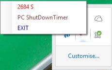 pc shutdown timer with active countdown timer to shutdown 