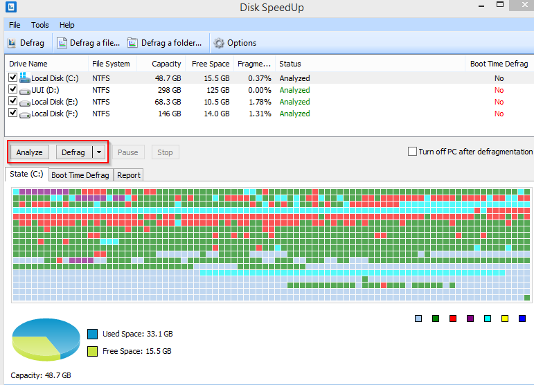 disk speedup main interface