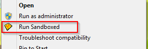 running programs in sandboxed mode