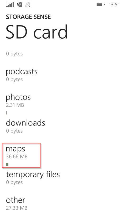 maps installed on sd card in lumia phone