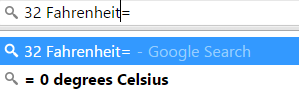 convert temperature between different units in Google Chrome