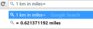 convert distances between miles and km in Google Chrome