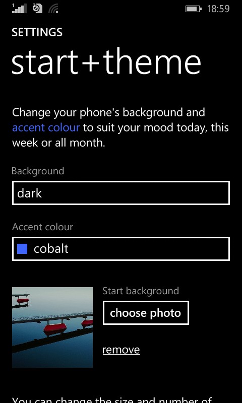 accent color in Lumia