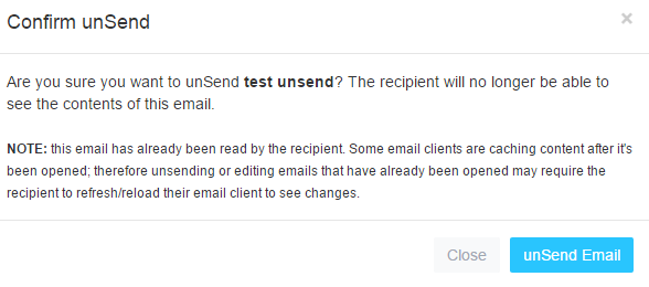 unsending email