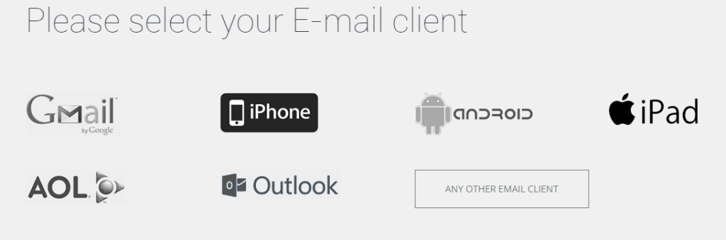 selecting email client 