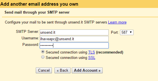 unsend.it credentials in gmail