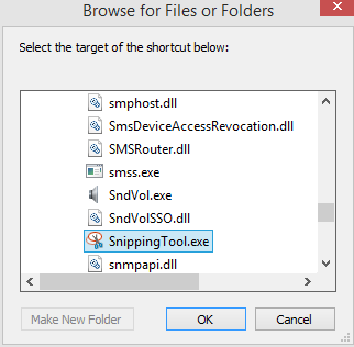 path to snipping tool in Windows 8