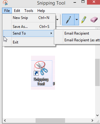 saving screenshots taken using snipping tool