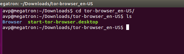 cd to Tor browser directory in Ubuntu