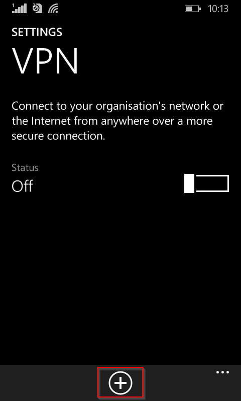 adding a VPN profile to Windows phone