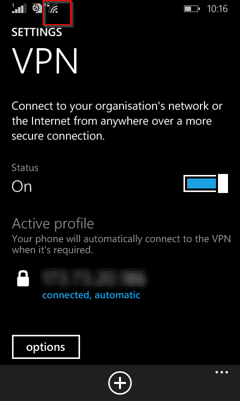 Windows phone with VPN enabled