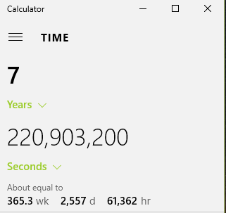 converting time using windows 10 calculator