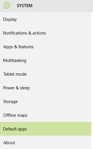 list of system settings in Windows 10