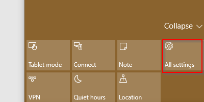 Windows 10 action center