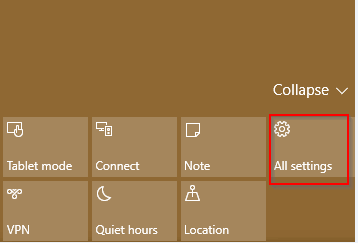 accessing windows 10 settings