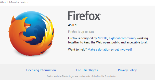 firefox version info