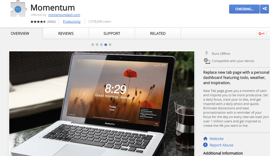 momentum extension for Google Chrome