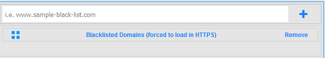 forcing blacklisted websites to only load using HTTPS