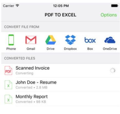pdf to excel free app for iphones and ipads