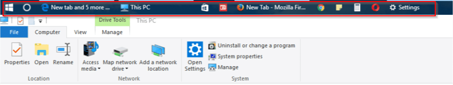 new location of windows 10 taskbar