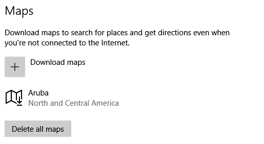 downloaded country maps in Windows 10 for offline use