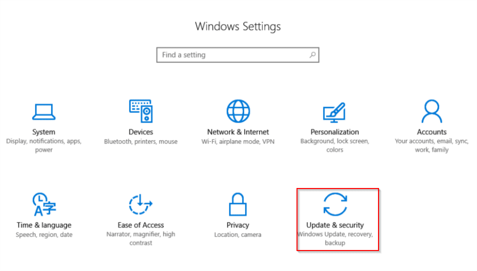 windows 10 settings