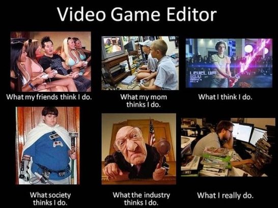 what video game editors do v/s what people think they do