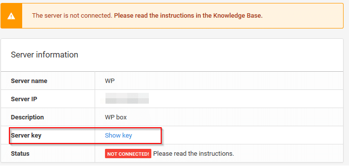 copying server key from backup bird dashboard 