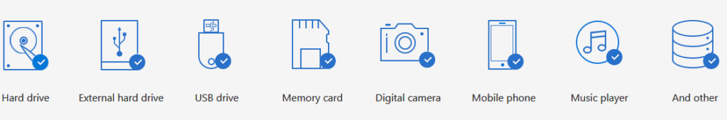 devices to and from which data can be recovered using EaseUS