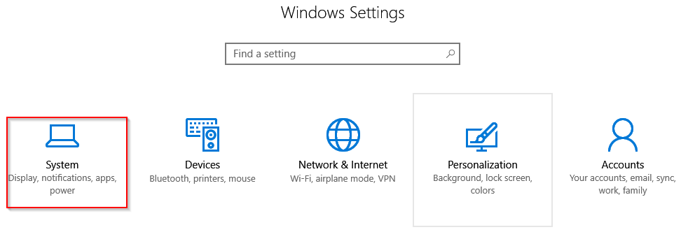 windows 10 settings