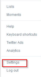 accessing twitter settings