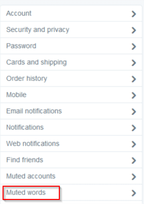 muting words in twitter