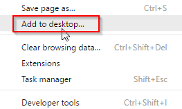 adding websites as a shortcut using google chrome