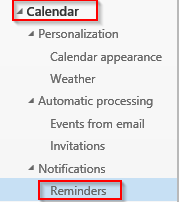 accessing calendar settings in outlook.com