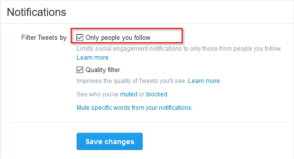 filter notifications in twitter