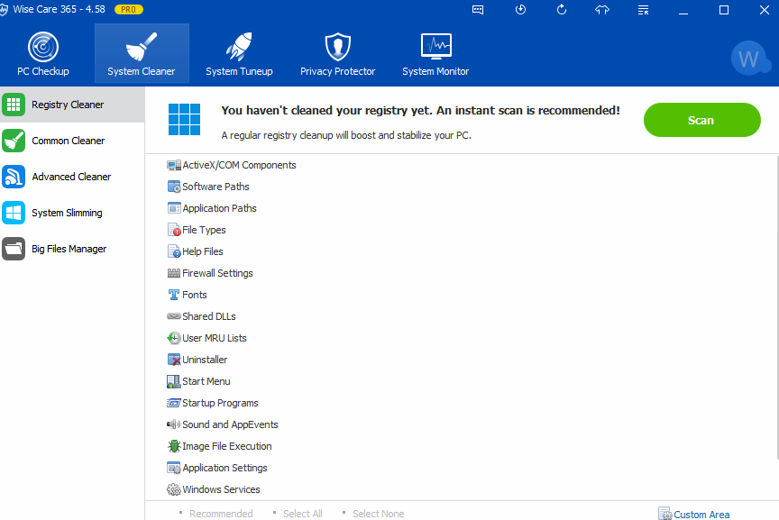 system cleaner in wise care 365