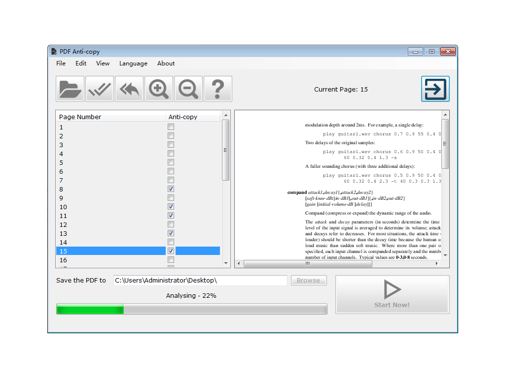 process of restricting copying using  pdf anti- copy