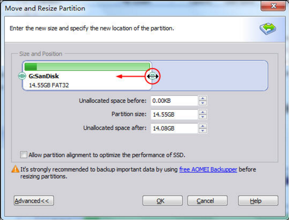 choosing new partition size for SD card