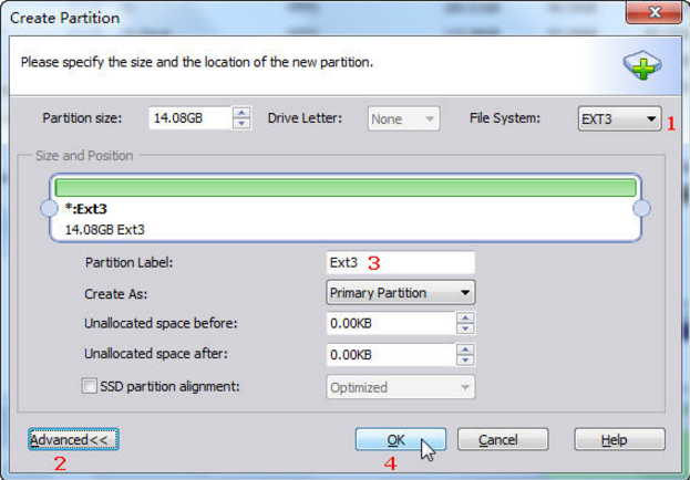 choosing the file system for partition on SD card