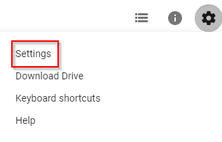 Google Drive settings