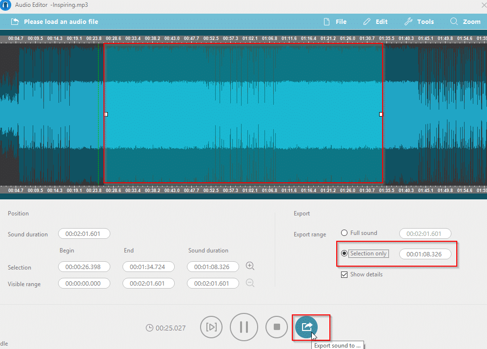 editing audio files in AceThinker 