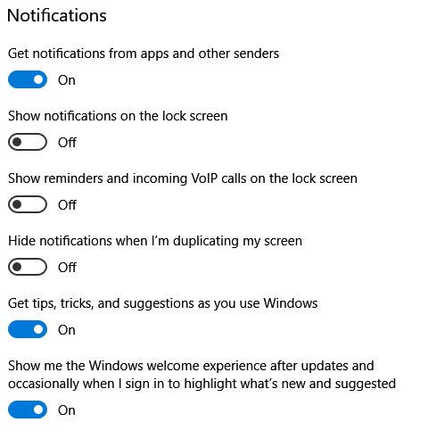 customizing general notification settings