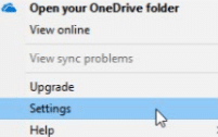 onedrive settings